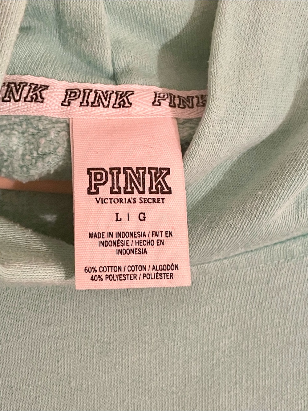 🦕 PINK Victoria's Secret Mint Green Pullover Hoodie 🦕 - Picture 6 of 7